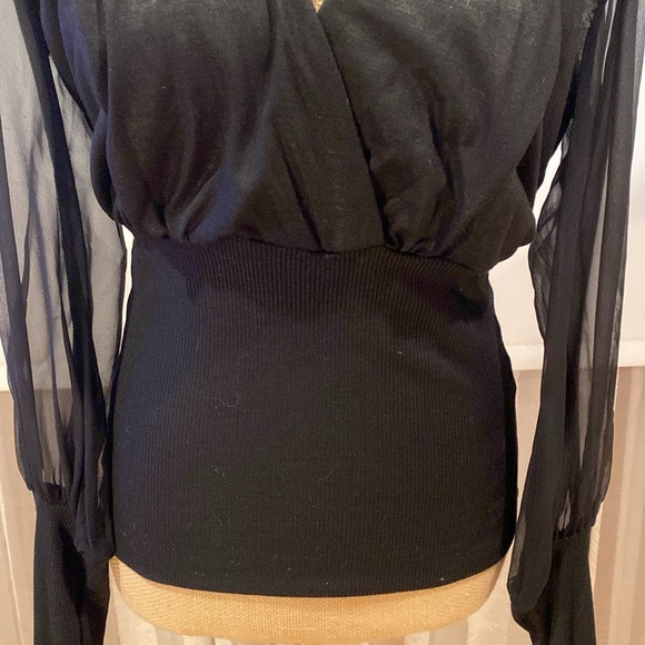 Robert Rodriguez gorgeous top, silk sheer sleeves, very elegant, size S - Picture 5 of 16